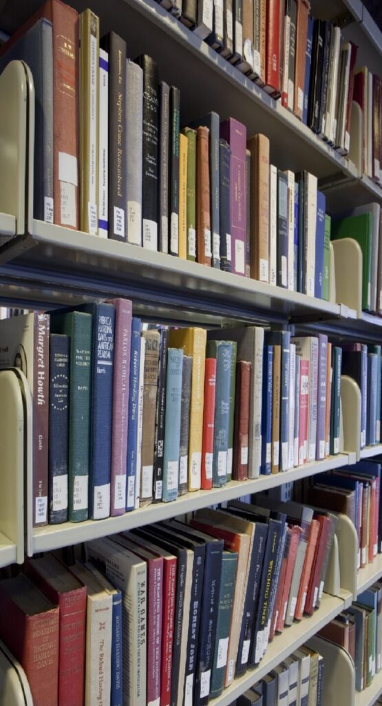 Book shelves full of books