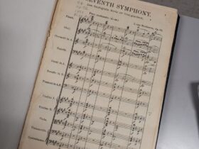 Miniature musical score of Beethoven's Seventh Symphony, circa 1890