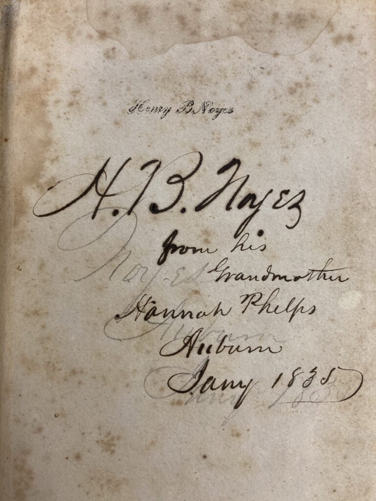 H.B. Noyes ownership inscription on front flyleaf