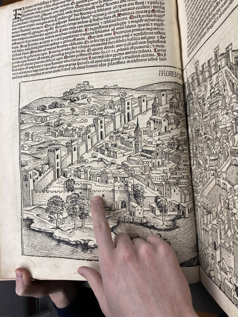 Woodcut image of Florence from the Nuremberg Chronicle