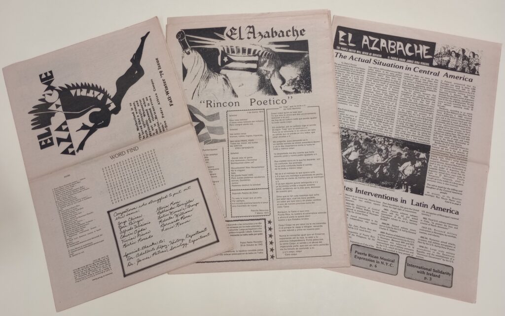 Covers of 3 issues of El Azabache newspaper