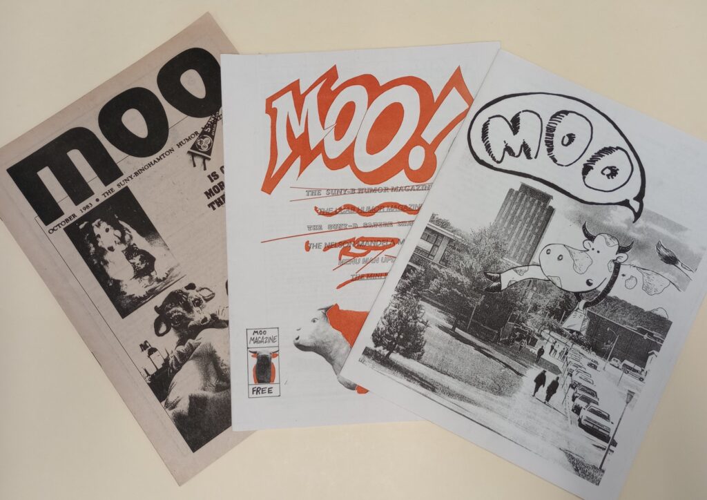 Covers of two issues of Moo! magazine