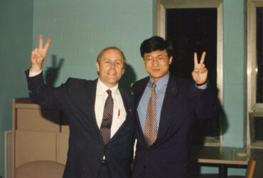 McKiernan with Li Lu, a student leader of the 1989 Tiananmen Square student protests.