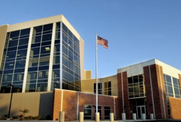 Library building in Johnson City, NY