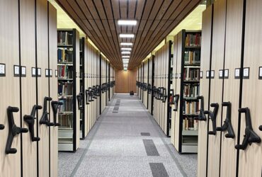 Compact shelving in the Science Library ground floor