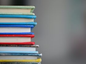 Stack of multicolored books