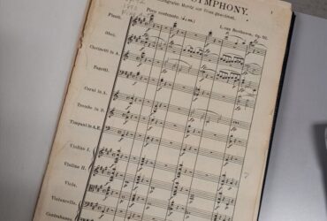 Miniature musical score of Beethoven's Seventh Symphony, circa 1890