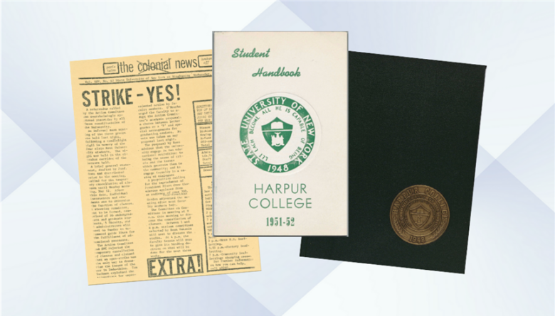 images of a newspaper, student handbook and yearbook