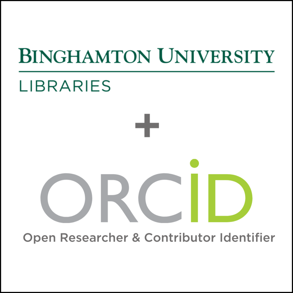 Binghamton University Libraries and ORCID (Open Researcher & Contributor Identifier) logos