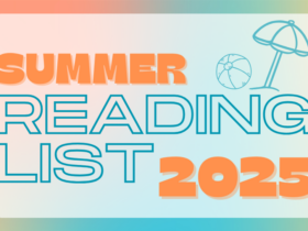 Illustration of a beach ball and umbrella. Text Reads: Summer Reading List 2025