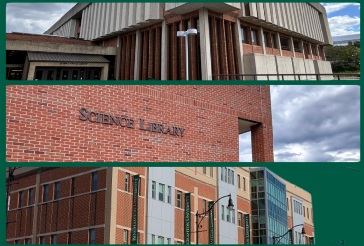 three photos of Bartle, Science and University Downtown Center Libraries