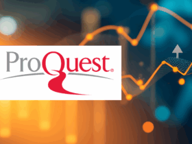 Illustration of statistic charts using line and bar graphs. Overlay of ProQuest Logo