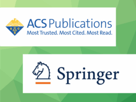 abstract green background with ACS Publications and Springer Publishing Logos displayed.