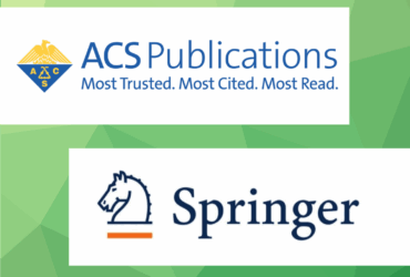 abstract green background with ACS Publications and Springer Publishing Logos displayed.